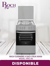 Cuisinière à gaz Roch 4 feux 50*50 Inox avec four 