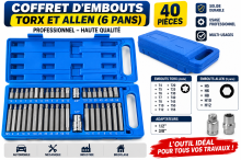 Coffret d’embouts Torx et Allen (6 pans).